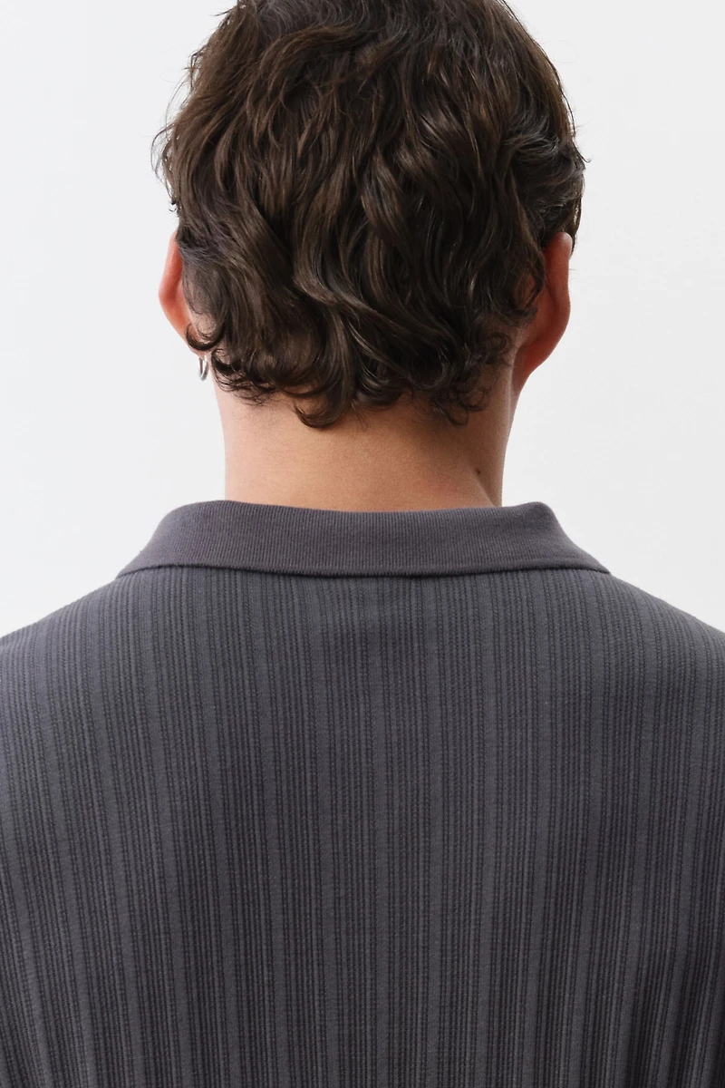 Slim-Fit Textured Jersey Polo Shirt