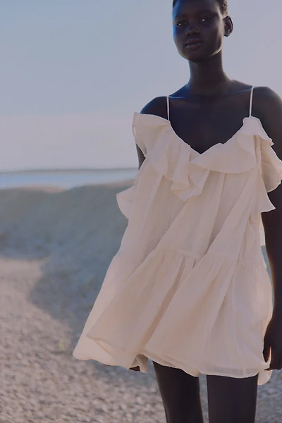 Flounced Ramie Dress