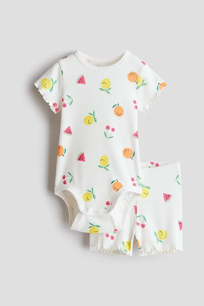 2-Piece Ribbed Cotton Set