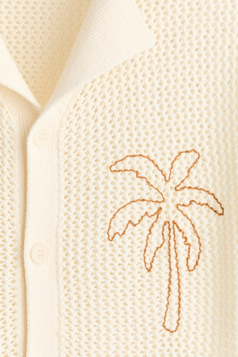 Relaxed-Fit Open-Knit Resort Shirt