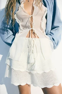 Crochet-Look Mini Skirt
