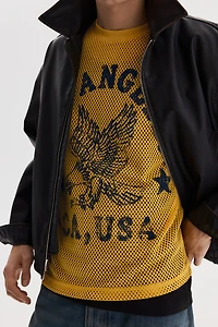 Oversized Printed Mesh T-Shirt