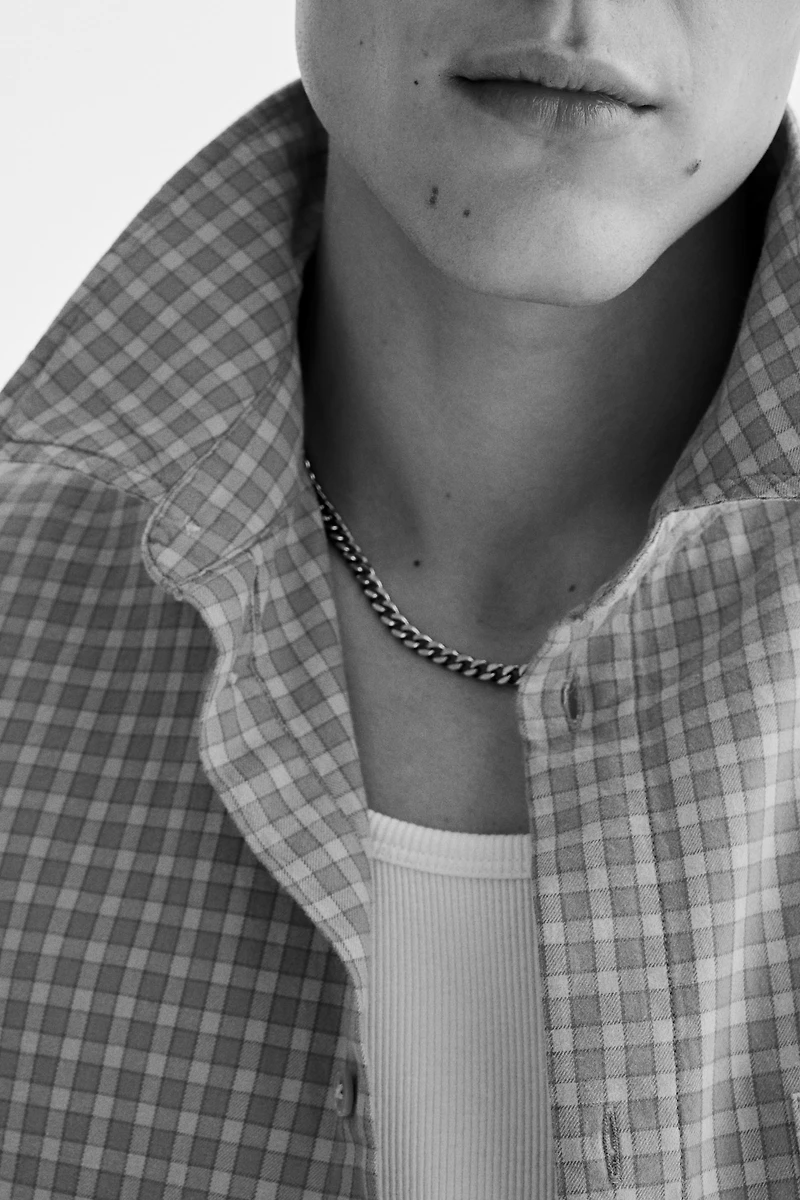 Chemise à manches courtes décontractée en coton