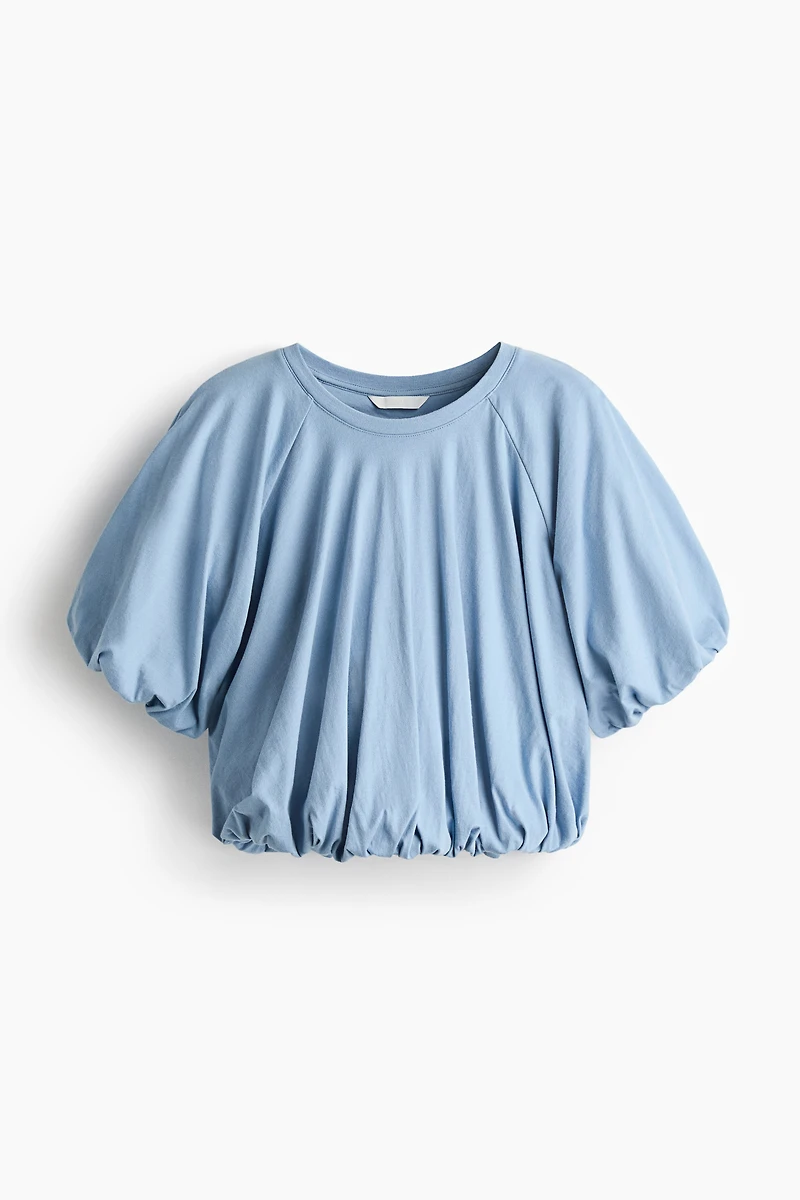 Bubble-Hem Cotton Top
