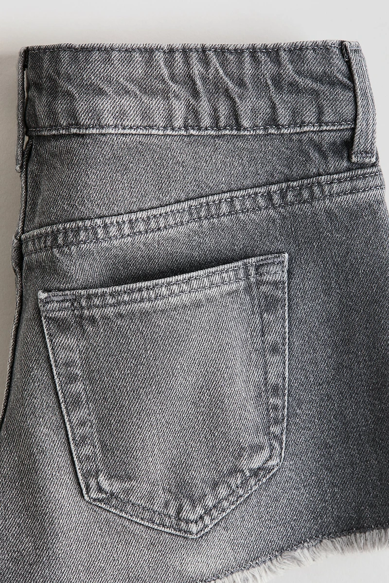 Embroidered-Detail Denim Shorts