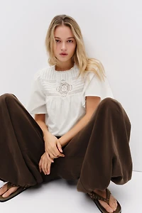 Blouse en coton avec broderie anglaise