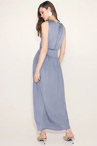 Gathered Satin Dress