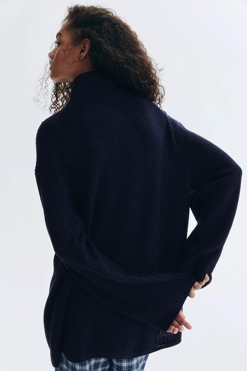 Chunky-Knit Half-Zip Sweater