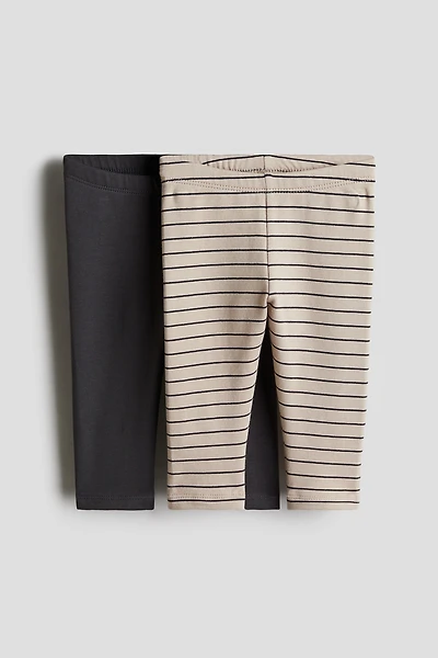 Lot de 2 leggings en coton à l'intérieur brossé