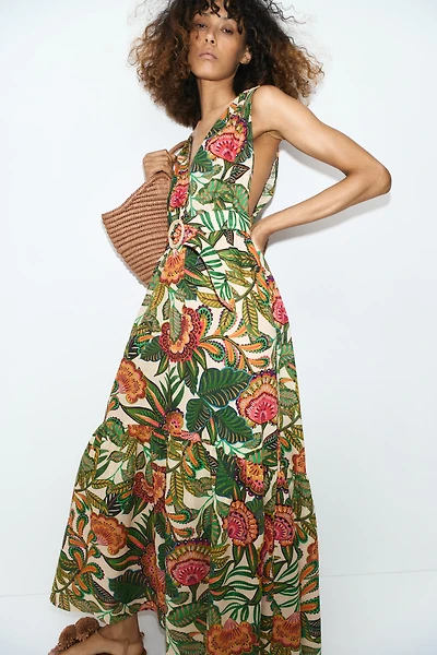Cotton Dress with Belt