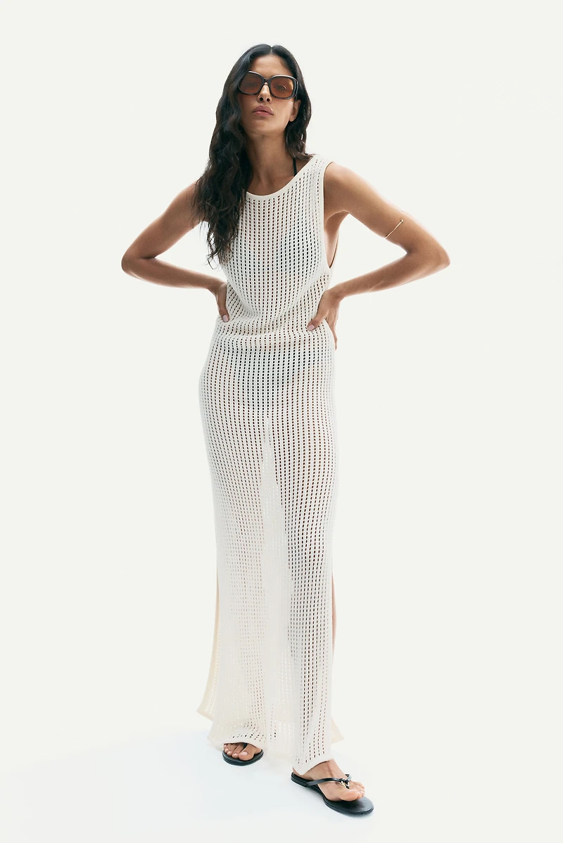 Pointelle-Knit Beach Dress