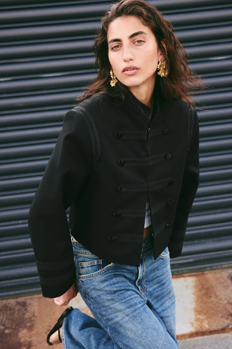 Veste à épaulettes en sergé