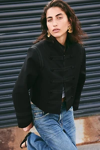 Veste à épaulettes en sergé