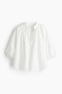Appliquéd Cotton Blouse