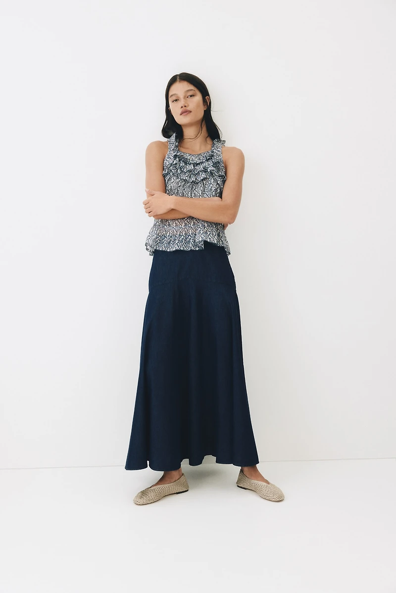 Flared Denim Skirt