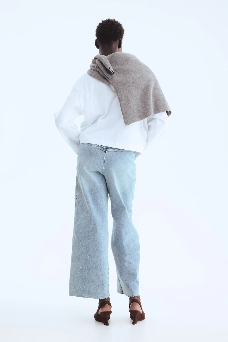 Wide High Waist Ankle Jeans