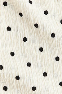 Wide-Leg Crinkled Pants