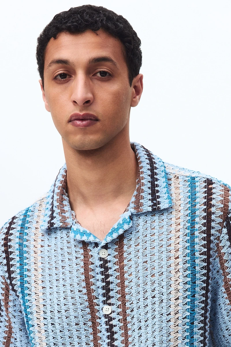 Chemise classique en tricot texturé