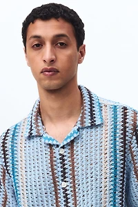 Chemise classique en tricot texturé