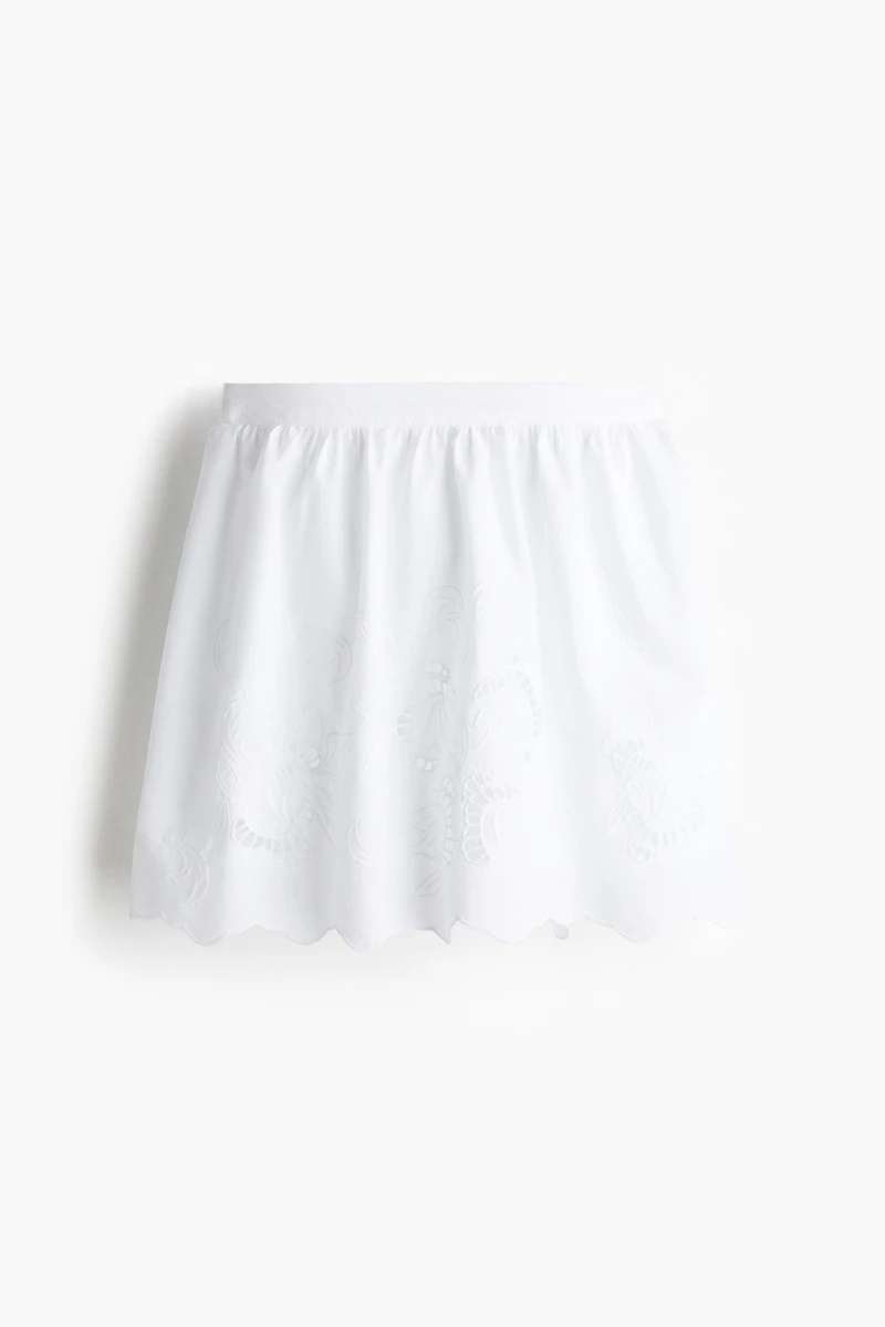 Skirt with Eyelet Embroidery