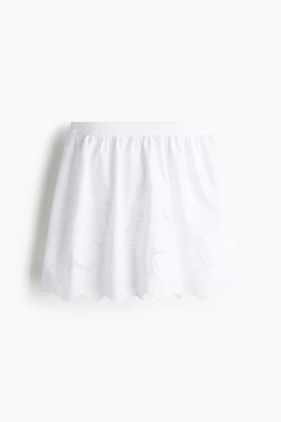 Skirt with Eyelet Embroidery