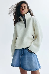 Half-Zip Teddy Fleece Sweatshirt