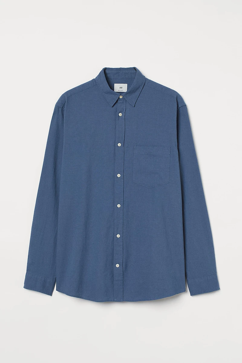 Regular Fit Linen-blend Shirt