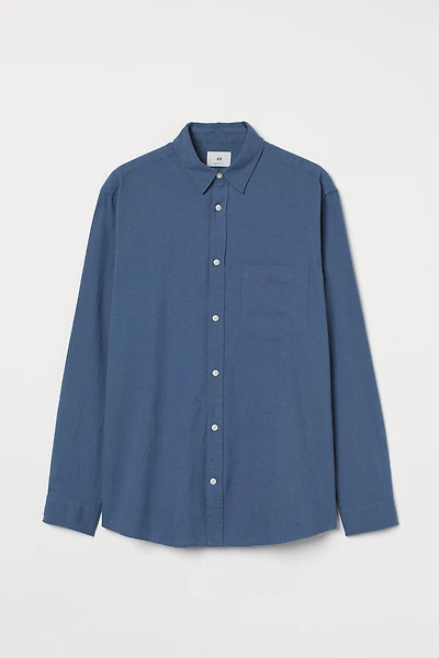 Regular Fit Linen-blend Shirt