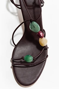 Kitten-Heeled Strappy Sandals