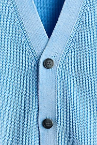 Relaxed-Fit Rib-Knit Cotton Cardigan