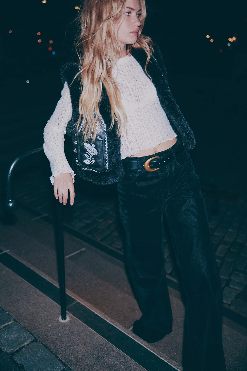 Veste sans manches à finition peluche