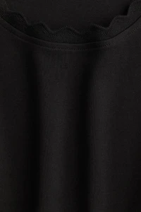 Scalloped-Trim Jersey Dress