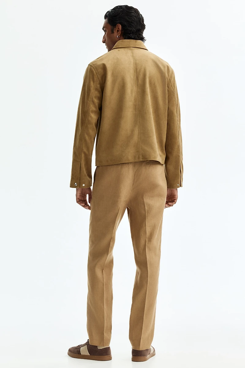 Pantalon de costume près du corps en lin