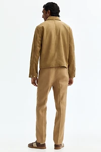 Pantalon de costume près du corps en lin