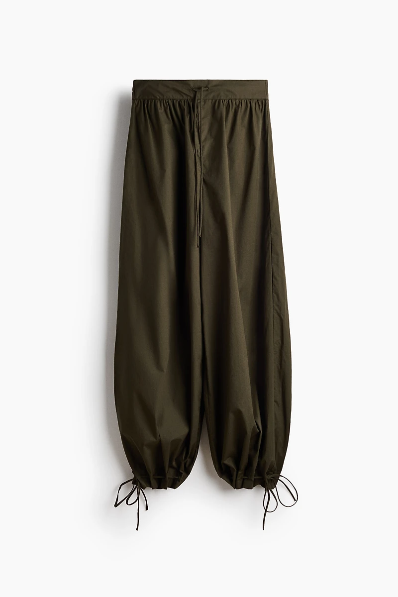 Balloon-Leg Poplin Pants
