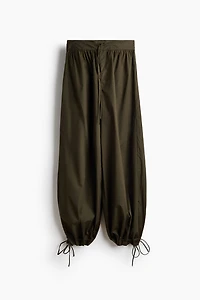 Balloon-Leg Poplin Pants