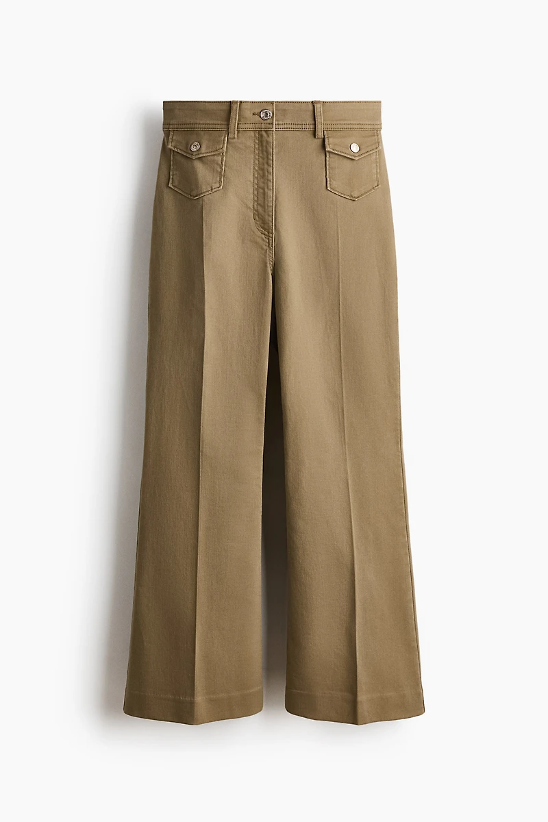Flared ankle-length trousers