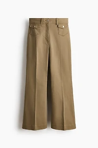 Flared ankle-length trousers
