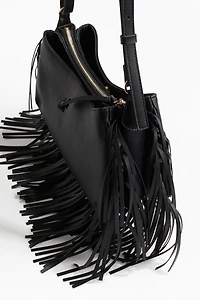 Fringe-Trimmed Shoulder Bag