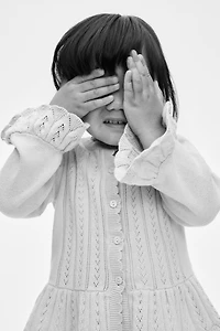 Pointelle-Knit Cotton Cardigan