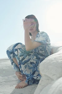 Robe froissée avec corsage smocké
