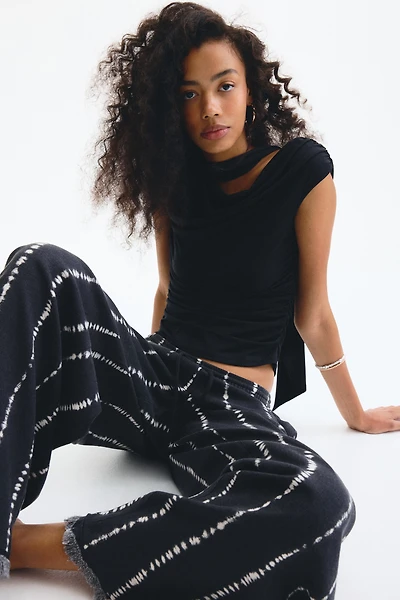 Linen-Blend Drawstring Pants