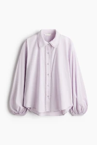 Lace-Trimmed Cotton Shirt