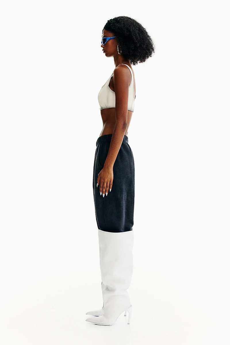 Haut bustier court en cuir