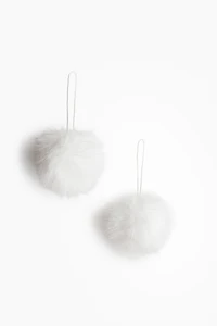 Lot de 2 décorations de Noël en forme de pompons