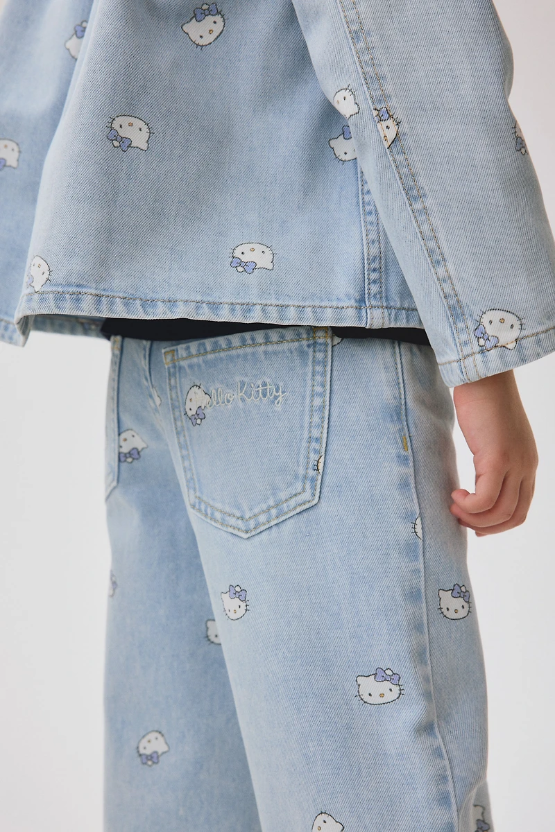 Jean imprimé aux jambes larges