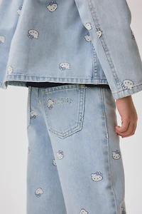 Jean imprimé aux jambes larges