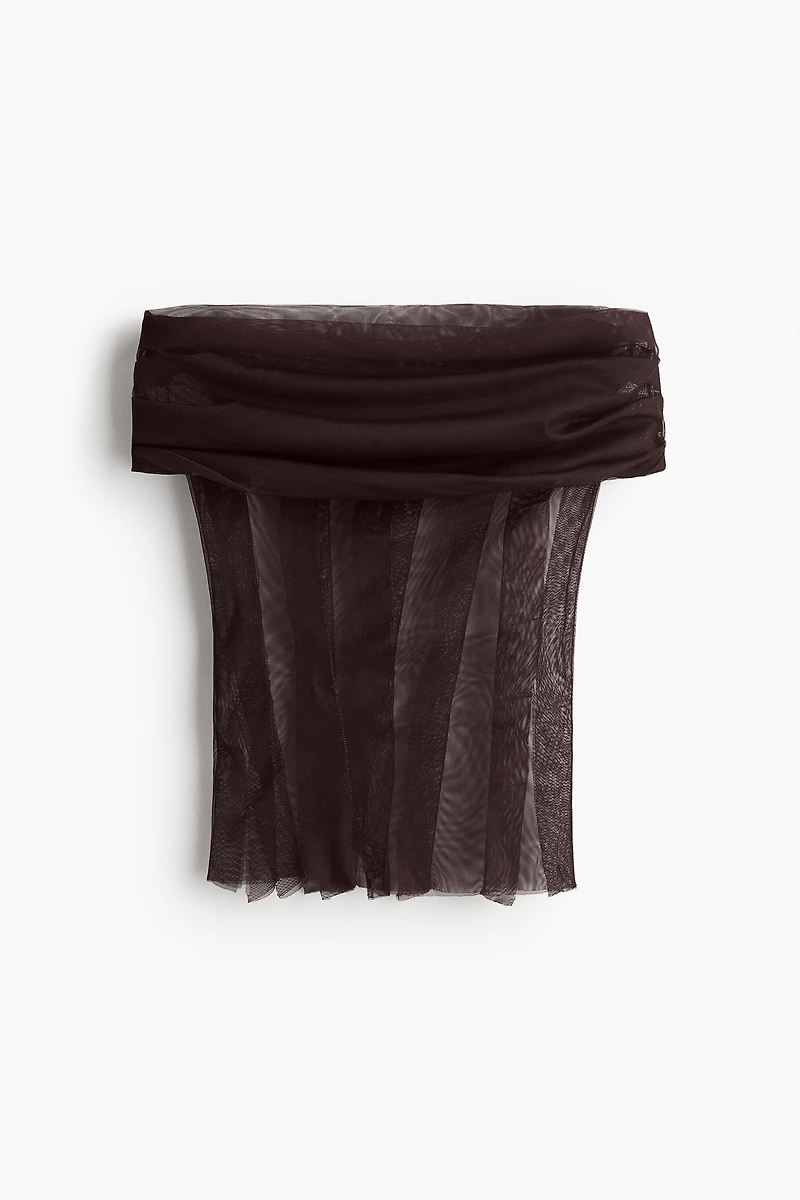 Haut en voile à épaules dénudées