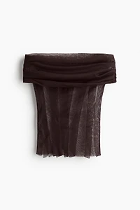 Haut en voile à épaules dénudées