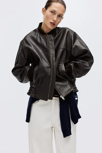 Leather Bomber Jacket